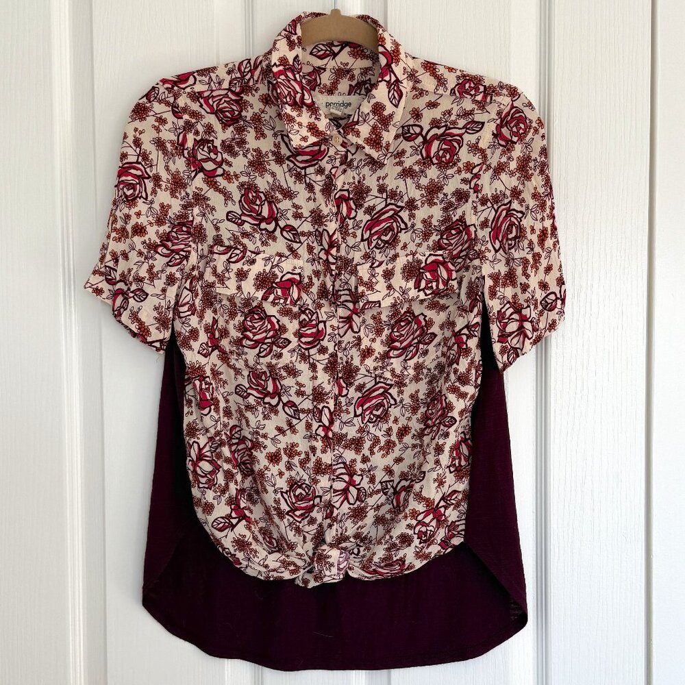 Anthropologie Porridge Mixed Media Blouse